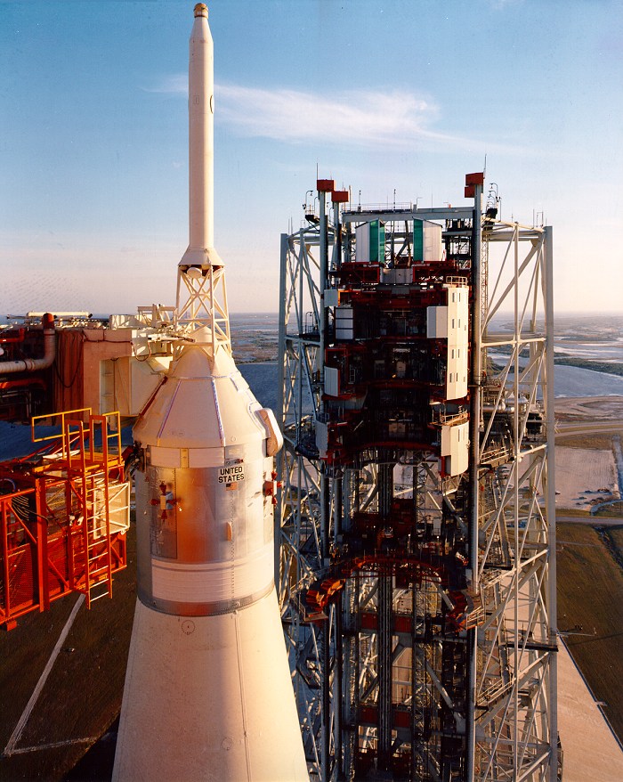 MSS being pulled back from Apollo 8 spacecraft