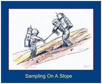 Dave and Jim sample the flank of Mt. Hadley Delta