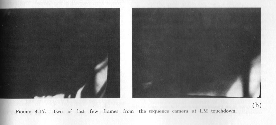 last frames of
            landing film