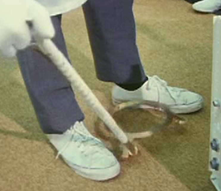 Using the UHT to
              position the stool