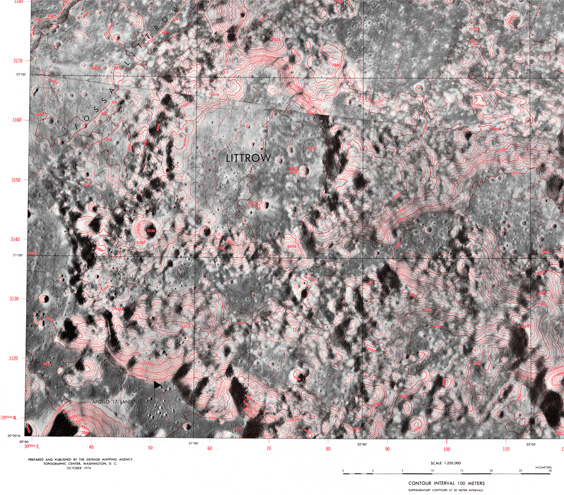 Apollo 17 Landing Stie and Littrow Crater