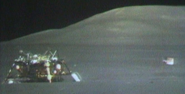 LRV TV of flag and descent stage